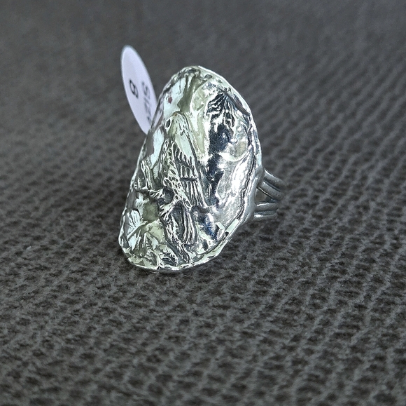 Noa Zuman Sterling Silver🤍 Embossed Bird🐦 Ring💍 - Picture 12 of 16